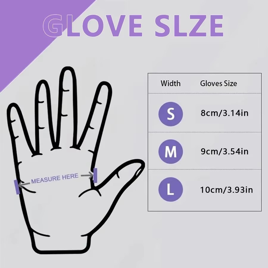 Disposable Nitrile Gloves Powder Free Latex Free Medical Use & Food Grade 100pcs