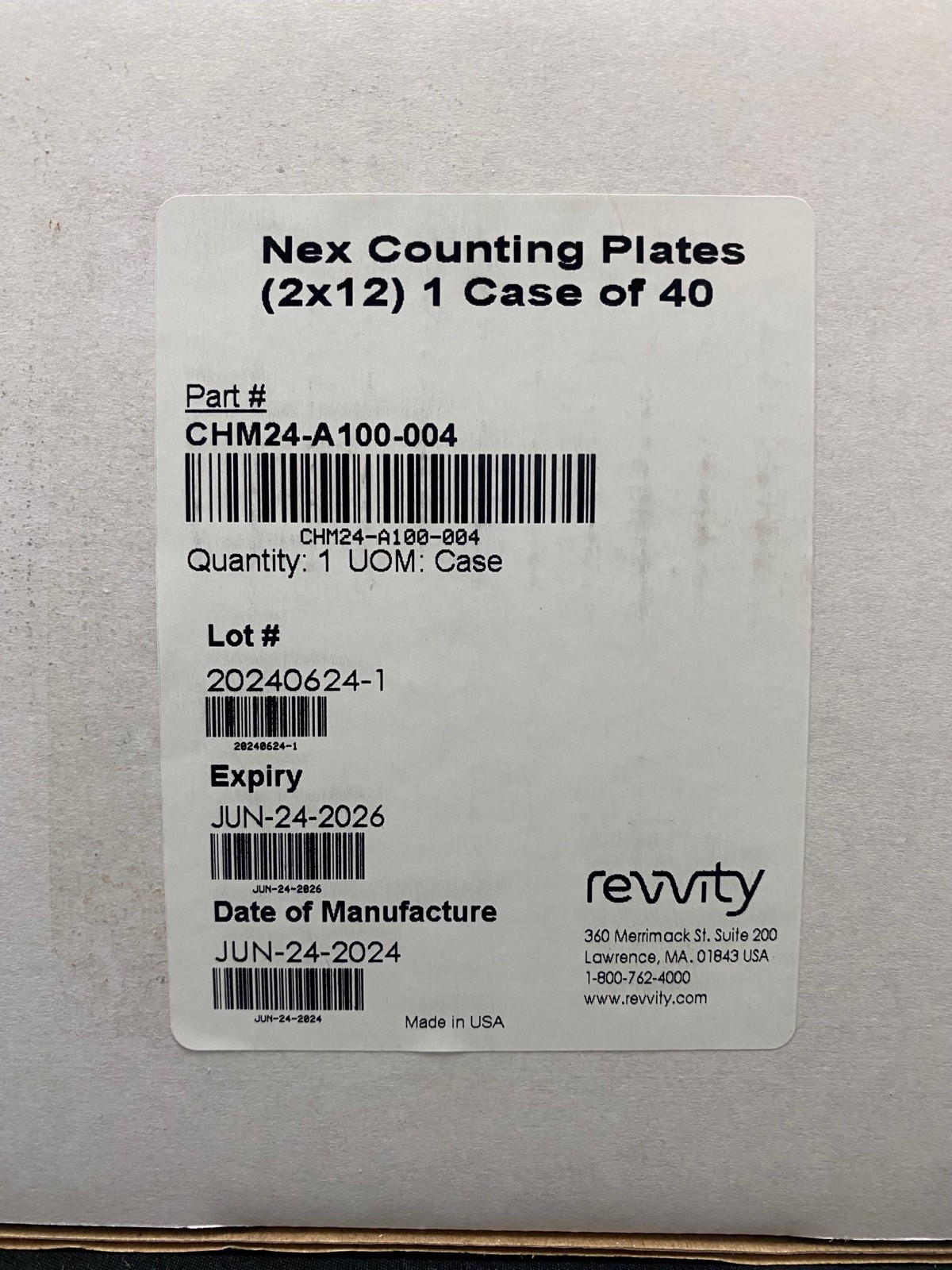 REVVITY High-Throughput Counting Plates 12×2 Orientation CHM24-A100-004 (40/cs)