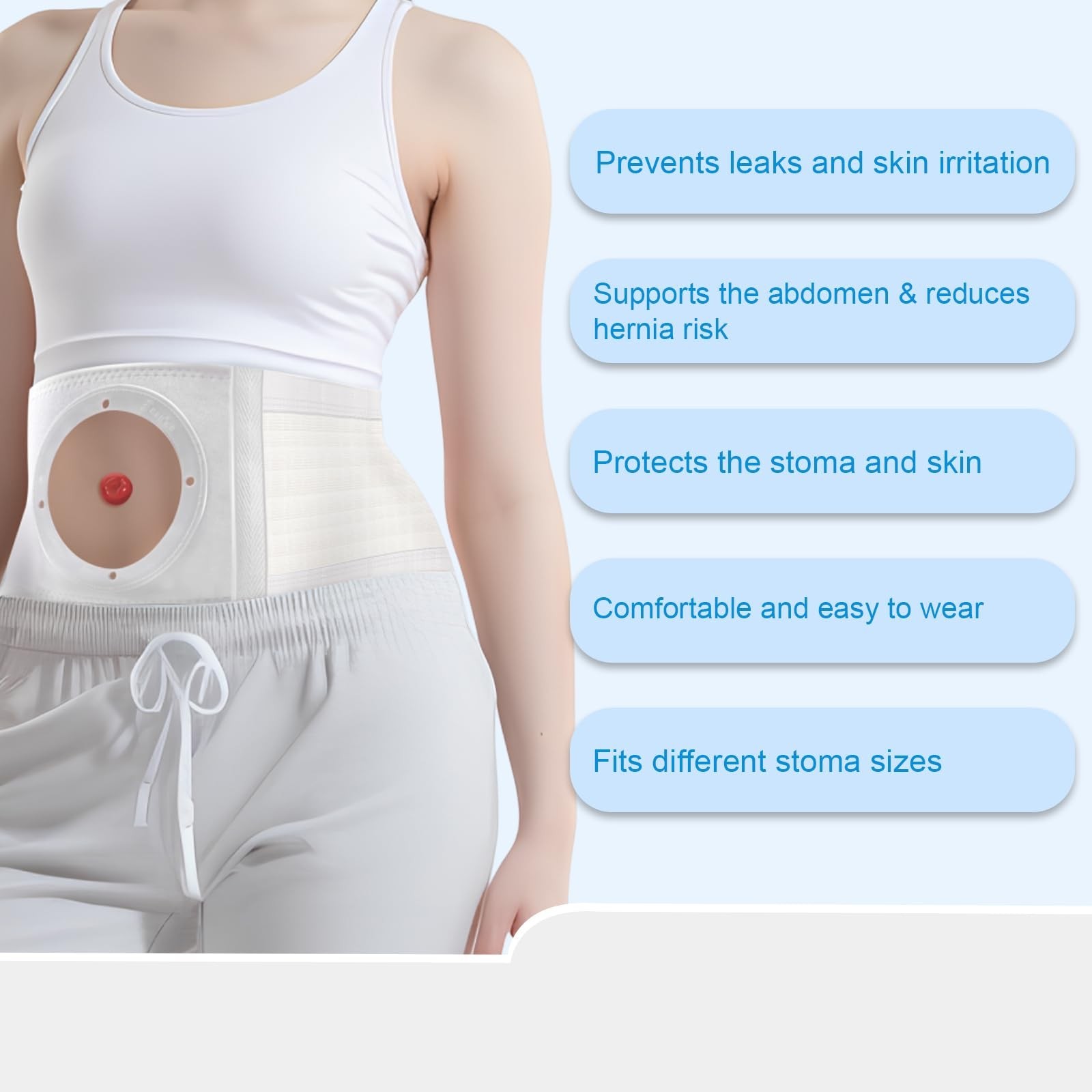 Adjustable Ostomy Support Belt for Men & Women, Breathable Abdominal Binder w…