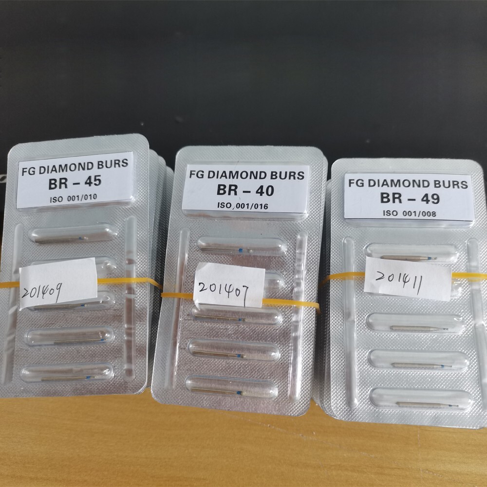100Pcs FO-28EF Dental Diamond Burs for High Speed Handpiece FG 1.6mm 10Pcs/Pack