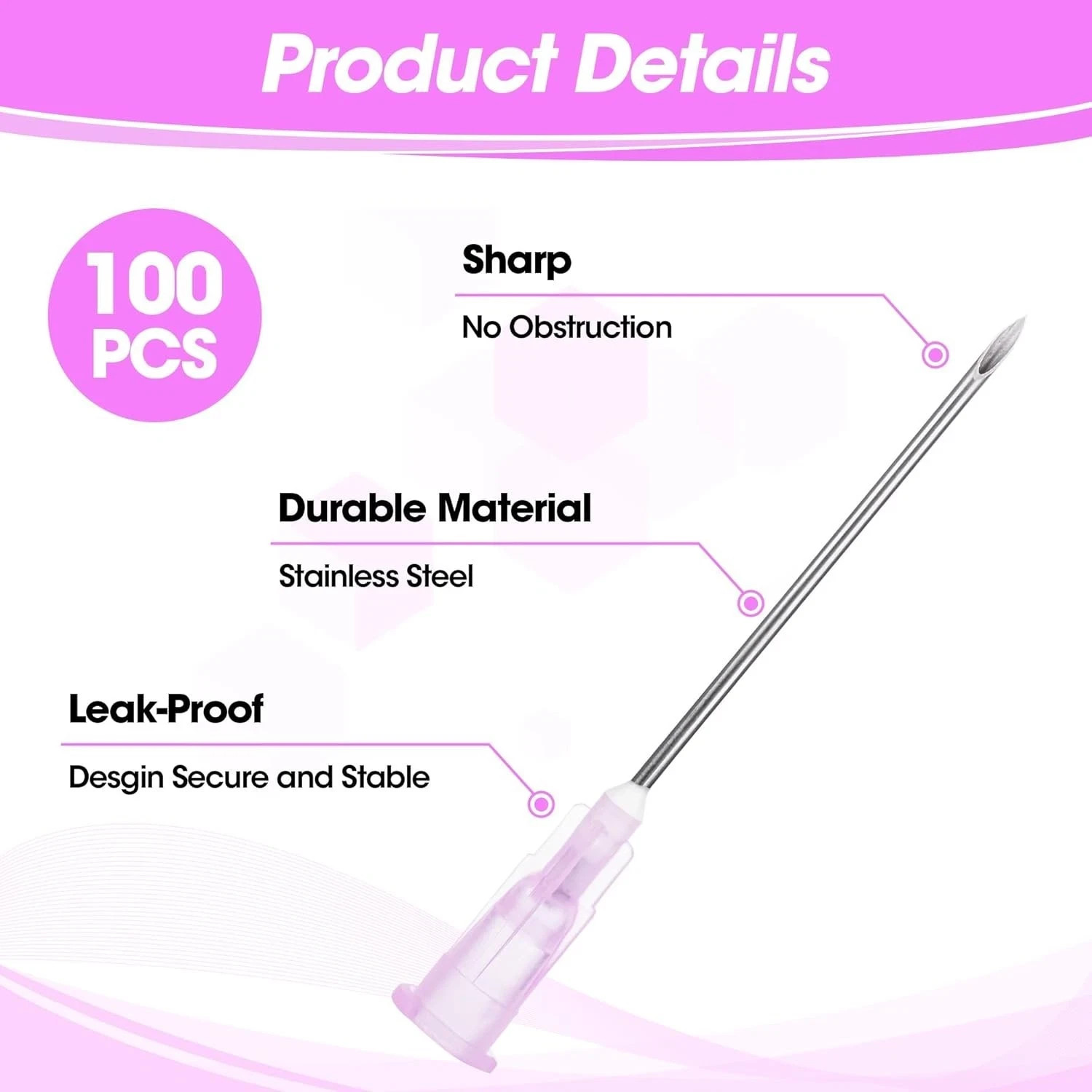 18 Gauge 1.5 Inch Disposable Needles with Caps for Scientific and Lab Dispensing