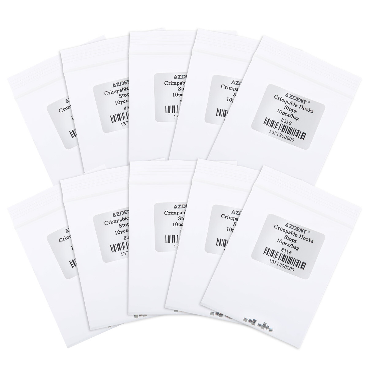 AZDENT Dental Orthodontic Crimpable Hooks Stops fixed on Arch Wire 10pcs/pack