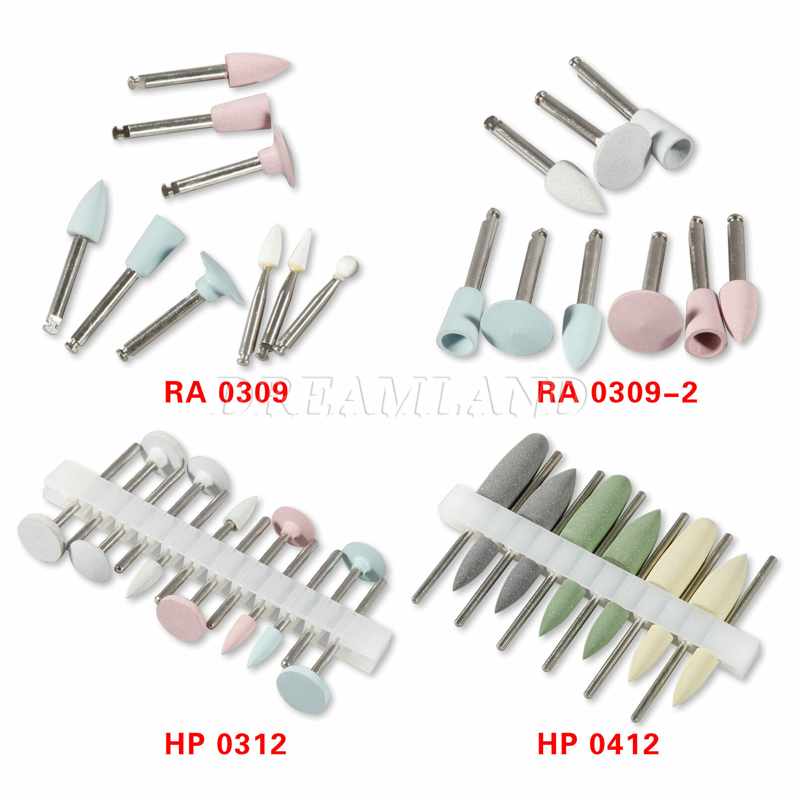 Dental RA/HP 2.35 Burs Porcelain/Composite Polishing Kit fit Low Speed Handpiece