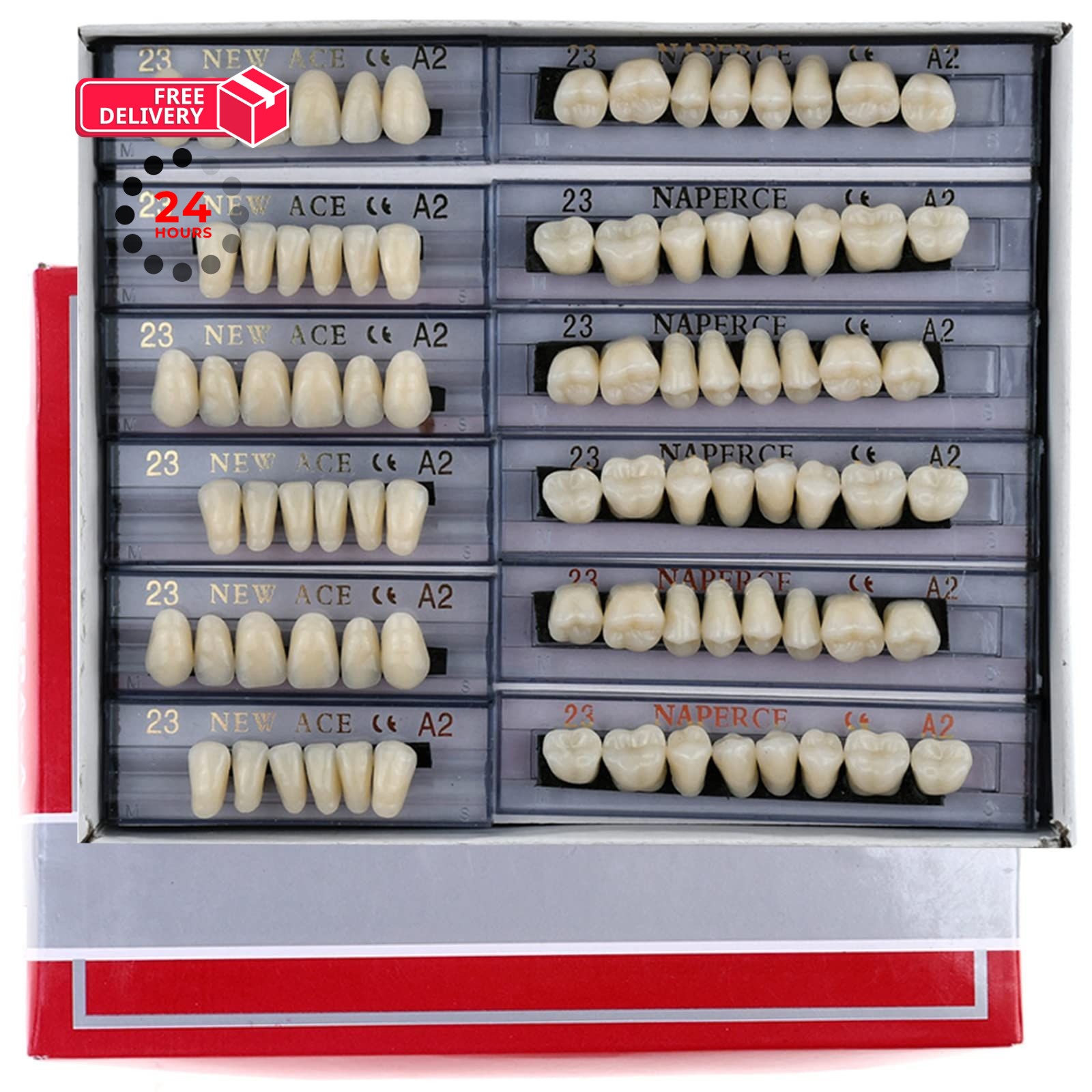 168 Pieces False Teeth Dental Complete Acrylic Resin Denture Teeth, 6 Sets…