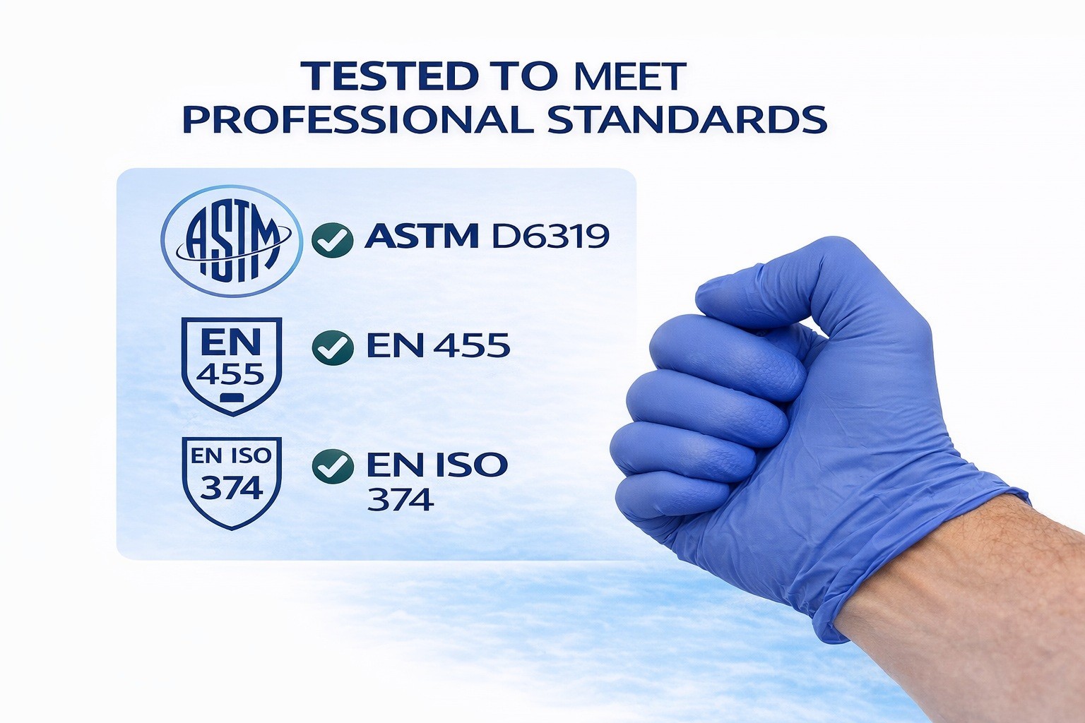 Cuff First Nitrile Exam Gloves 2000 Ct Case Blue Latex-Free Powder-Free Medical