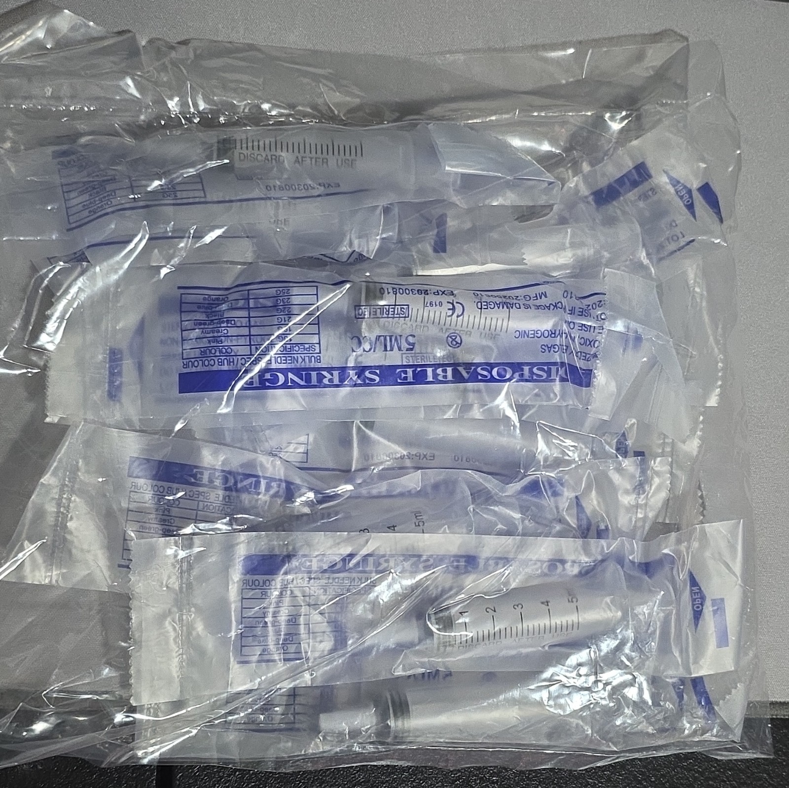 Lot of 50 Sterilized 3 ML/CC DISPOSABLE SYRINGE NO NEEDLE INDIVIDUALLY WRAPPED