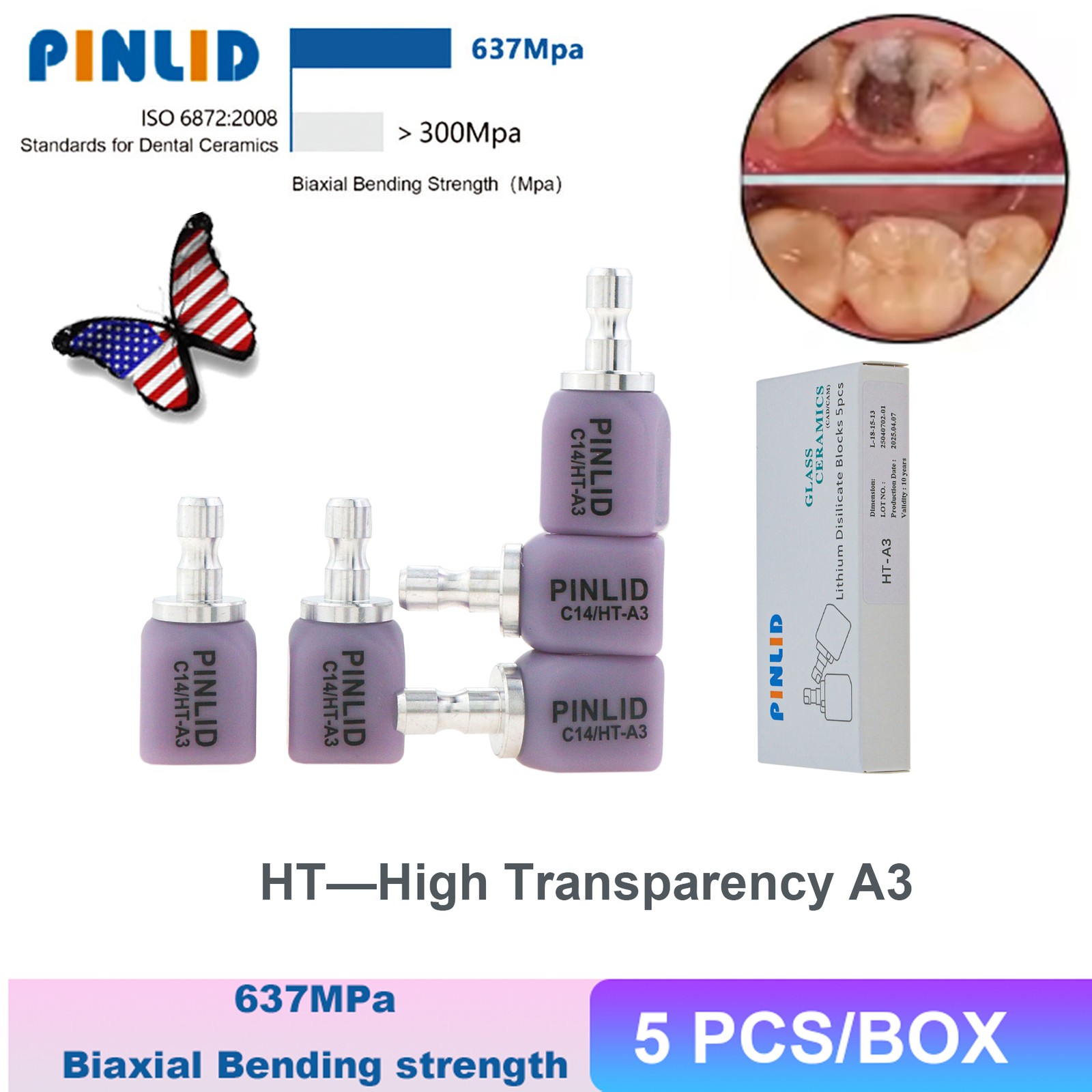 US C14 Dental Lithium Dislicate Block For Sirona Cerec IPS e.max CAD CEREC Block