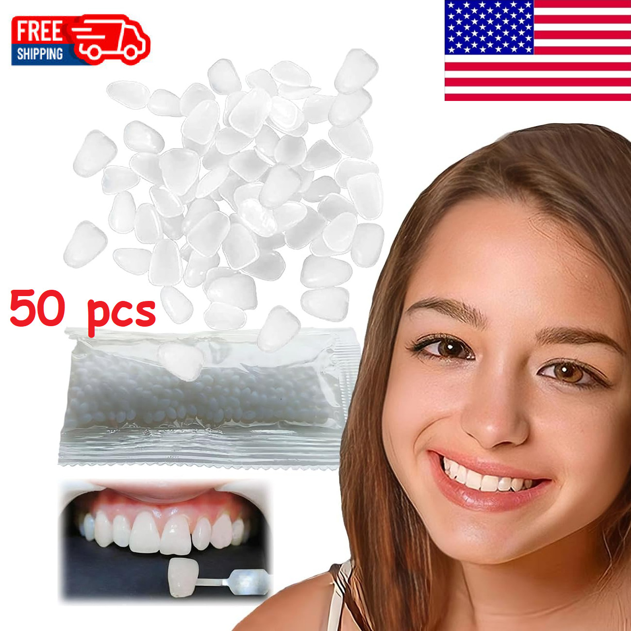 50Pcs Dental Ultra Thin Whitening Porcelain Teeth Veneers Resin Teeth Anterior