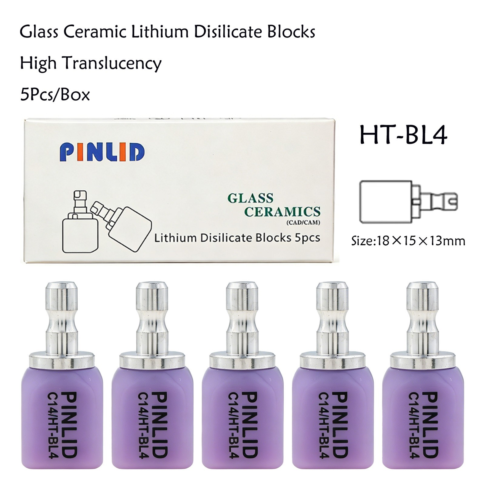 US C14 Dental Emax Glass Ceramic Block HT Lithium Disilicate CAD/CAM CEREC Block