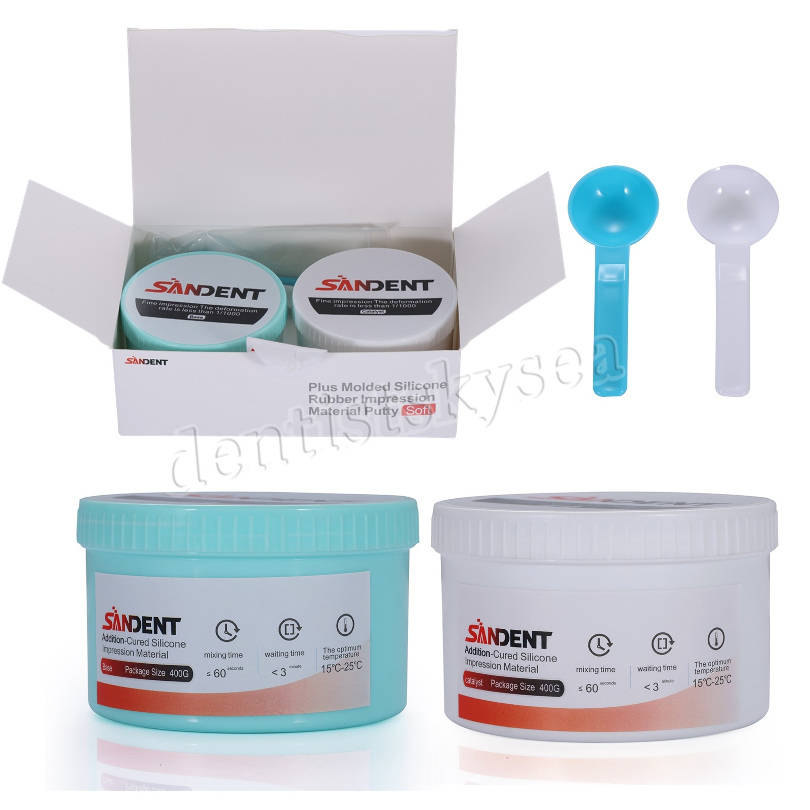 10Sets Dental Impression Putty Fast Set VPS 400g Base & 400g Catalyst Heavy Body