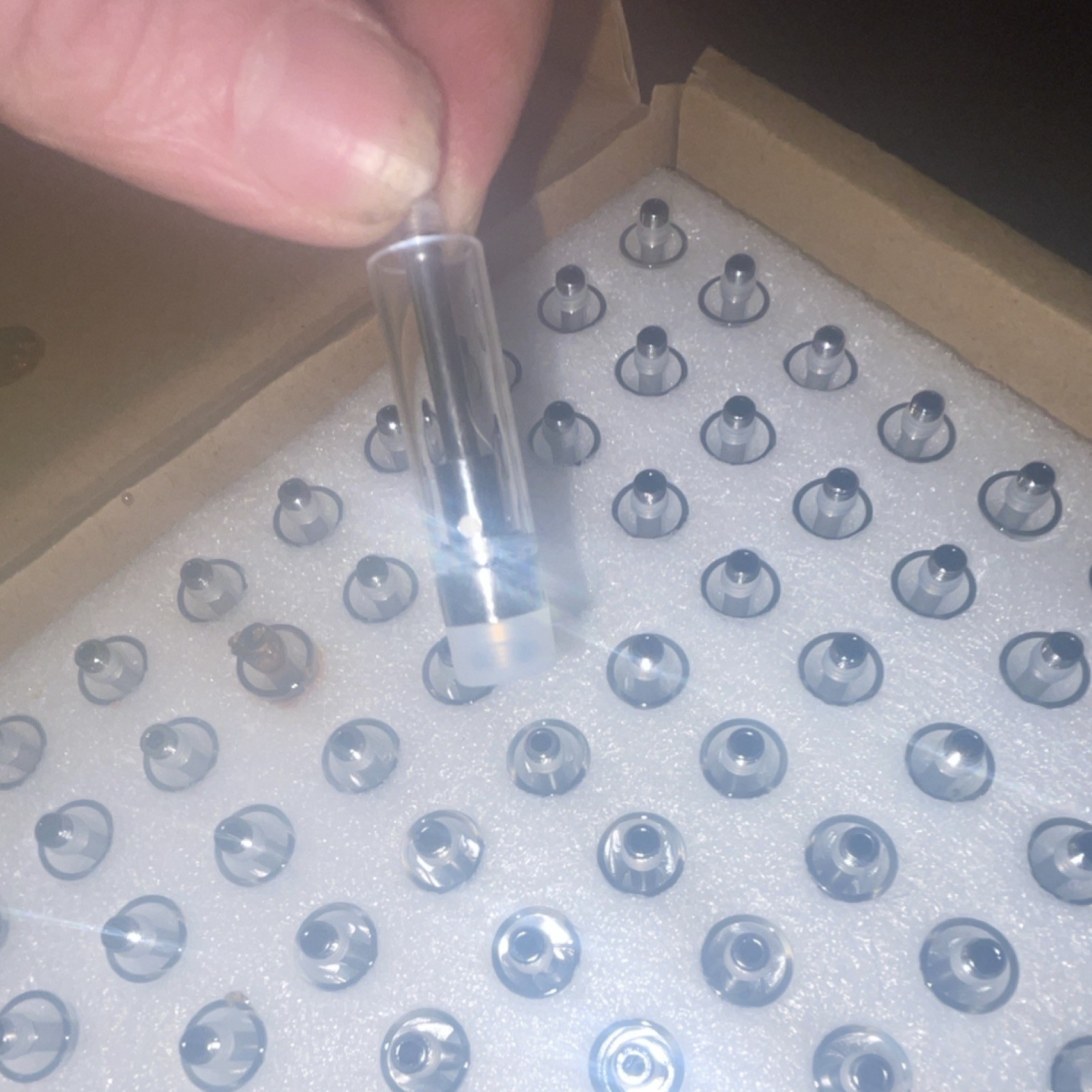 Glass Lab Vials with Screw Caps for Physical Laboratory, Empty in Box
