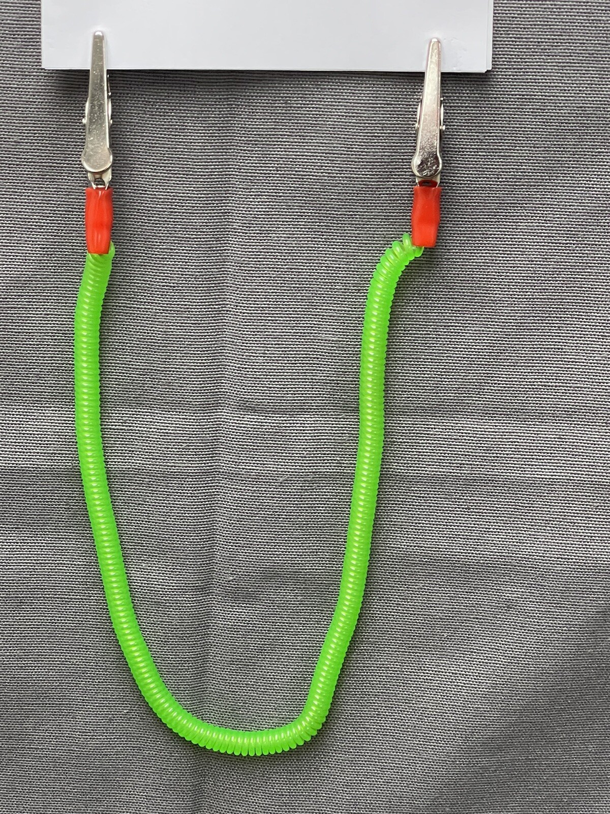 3 Pcs Dental Patient Bib Clip Napkin Holder Flexible Coil White Orange&Green 16”