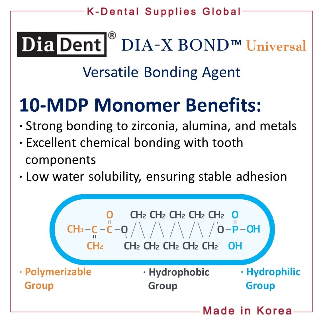 Diadent Dia-X Bond Universal Versatile Dental Bonding Agent 5ml