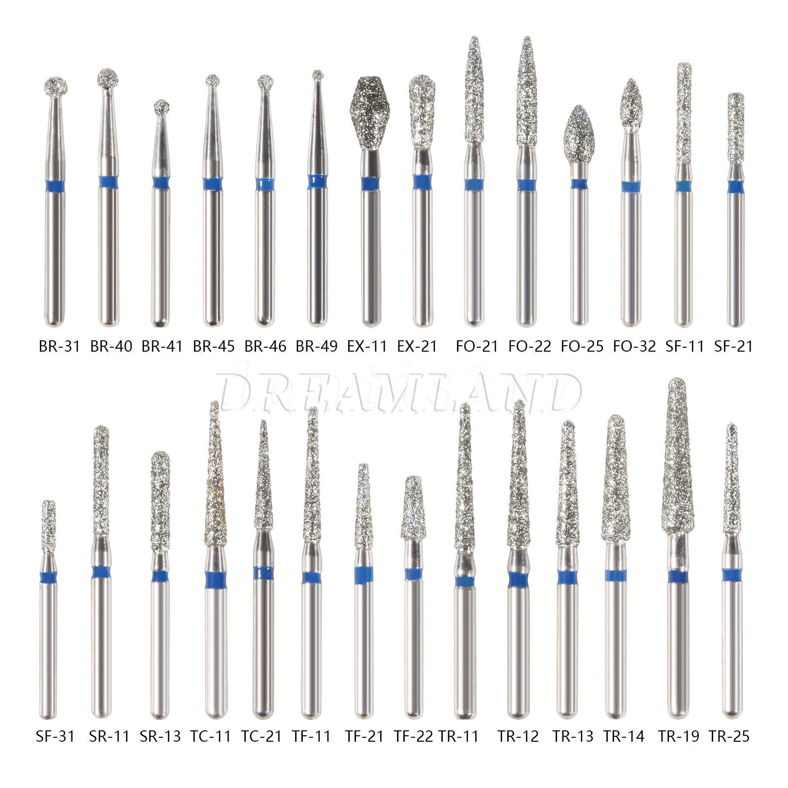 5pc/pack Dental FG Diamond Burs for High Speed Handpiece Friction Grip 1.6MM Bur