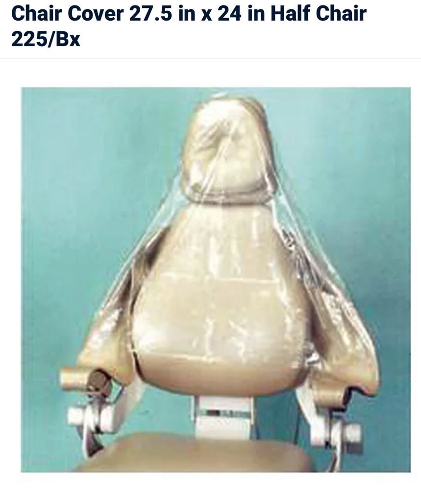 Perio Support Plasdent Chair Covers 27.5 in x 24 in Half Chair 225/Bx PS3800