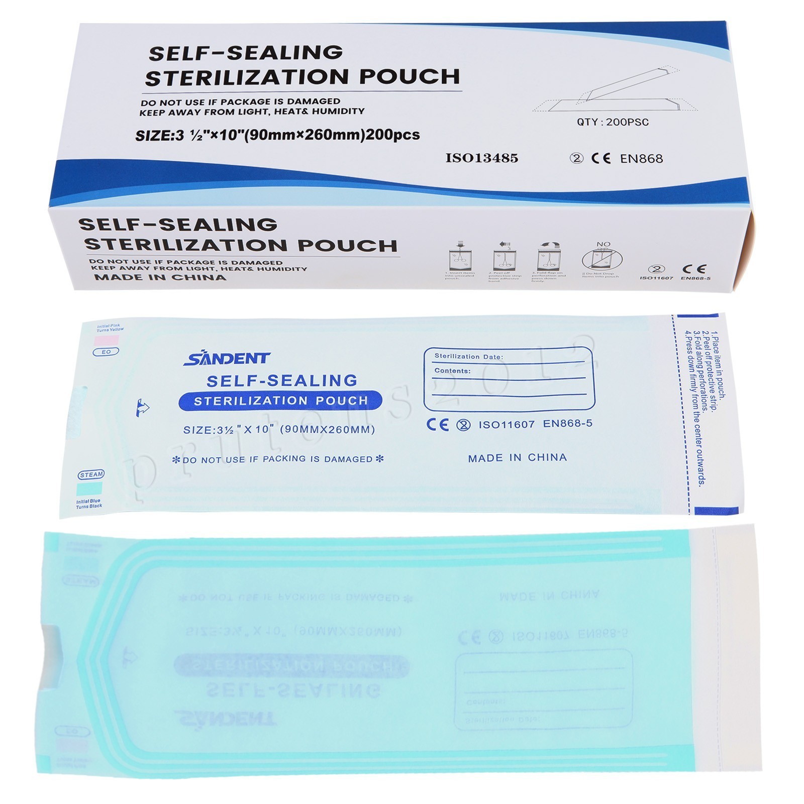 400 3.5″ x 10″ Self-Sealing Sterilization Pouch Tattoo Dental Pouches