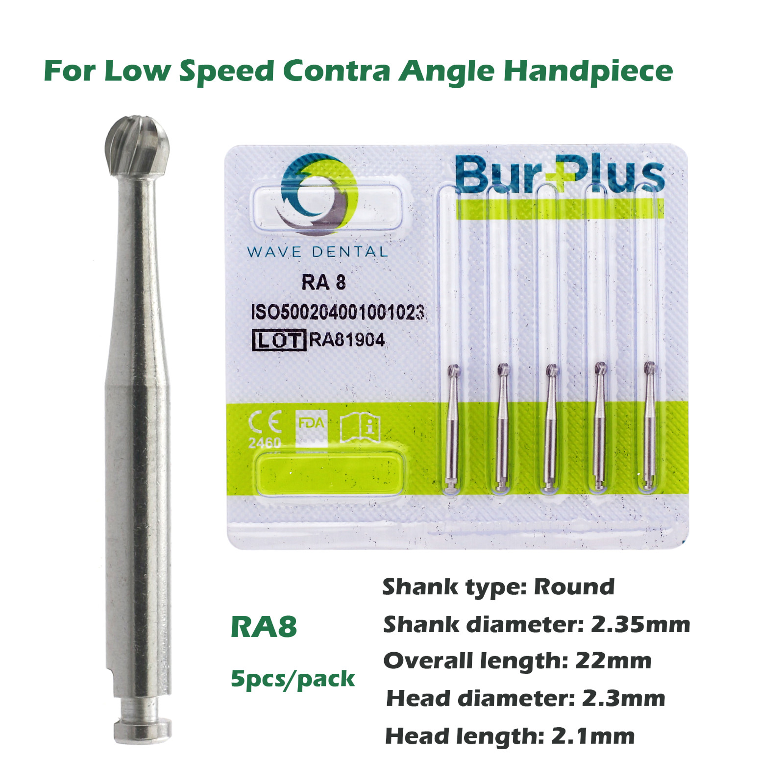 Wave Dental Surgical Burs Carbide Latch Low Speed Contra Angle Bur RA SURG 2 4 6