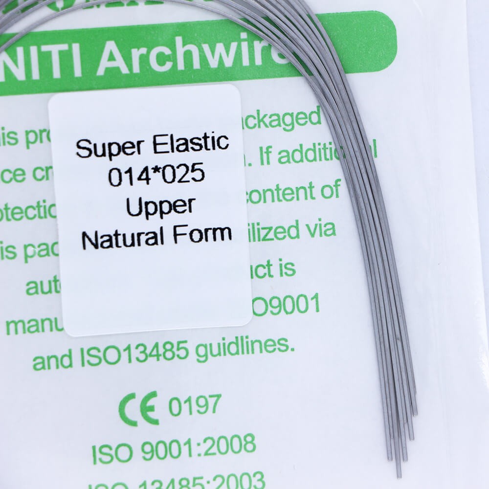 10×Dental Ortho Super Elastic Niti Rectangular Arch Wires Natural 14×25Upper