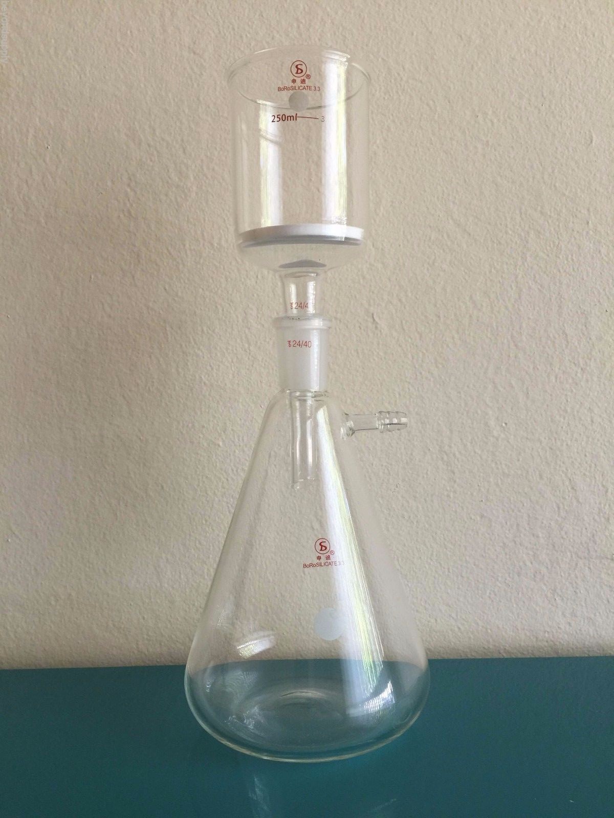 Lab Filtering flask suction vacuum 1000ml Buchner funnel 250ml new