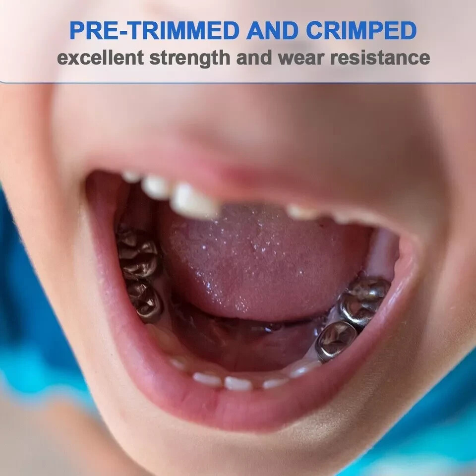 5Pcs Dental Stainless Steel Kids Primary Molar Crowns Pediatric crown 48 Size