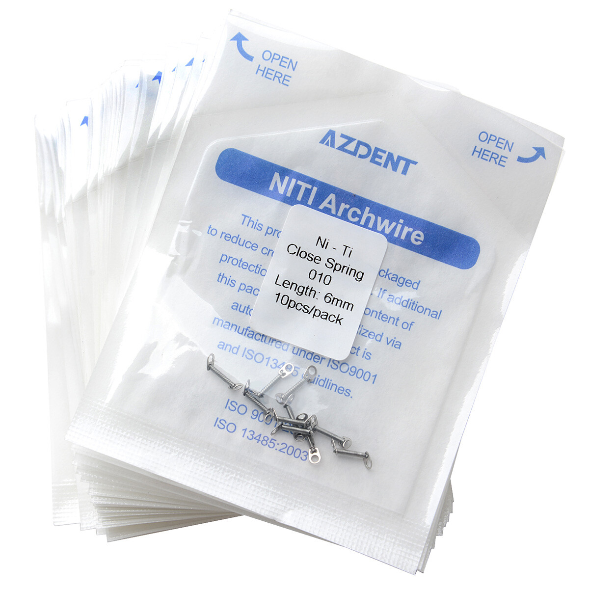 Dental Orthodontic NI-TI Closed Coil Spring Length Open 0.010/0.012*6mm/12mm/9mm