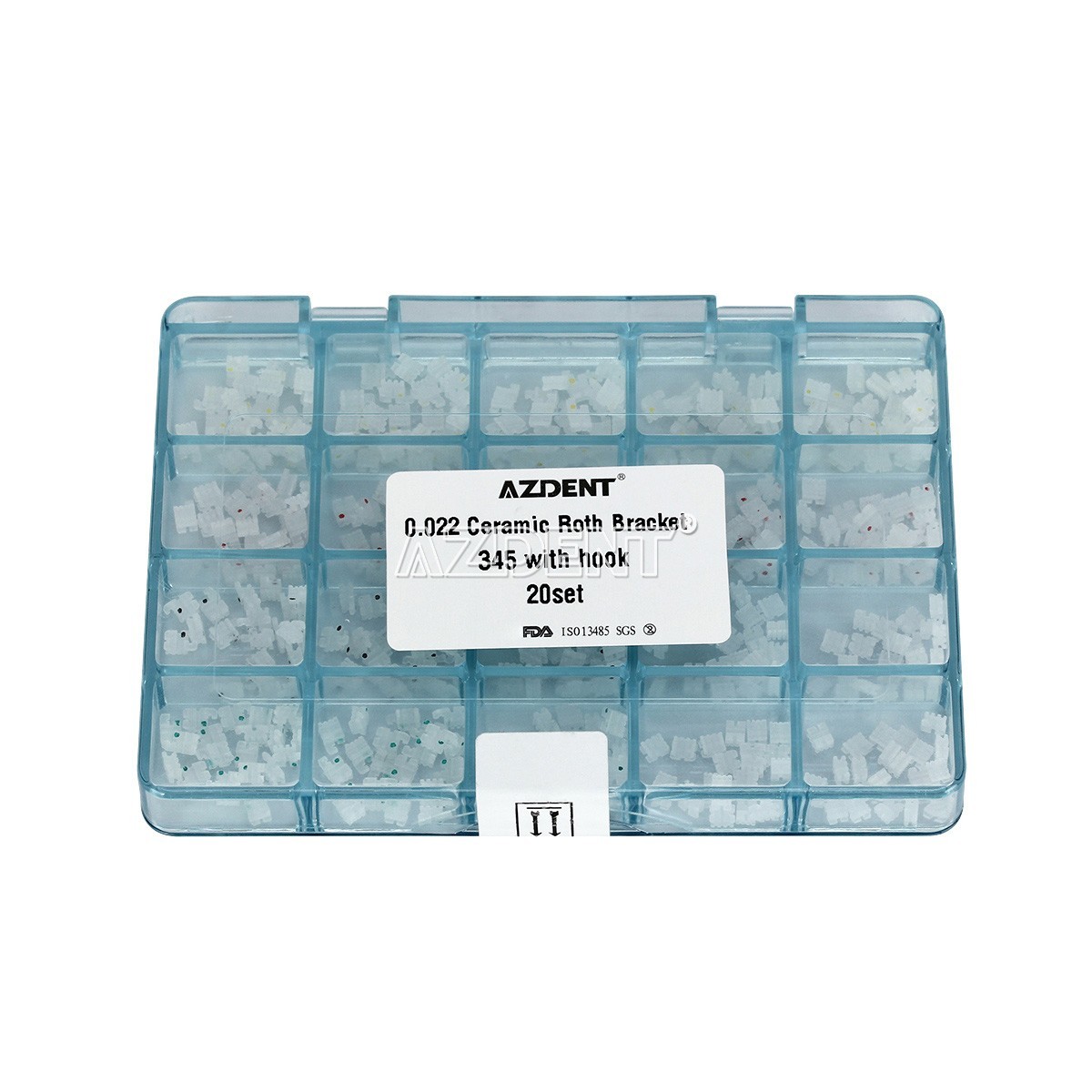 400Pc AZDENT Dental Orthodontic Ceramic Brackets Braces Roth/MBT .022 345 Hooks