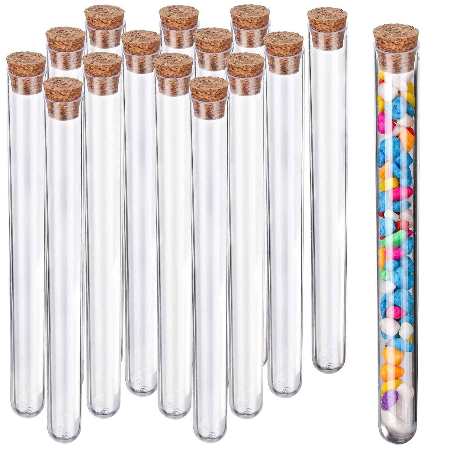Multi-Purpose 15ml Clear Tubes with Cork – Great for Home & School Projects