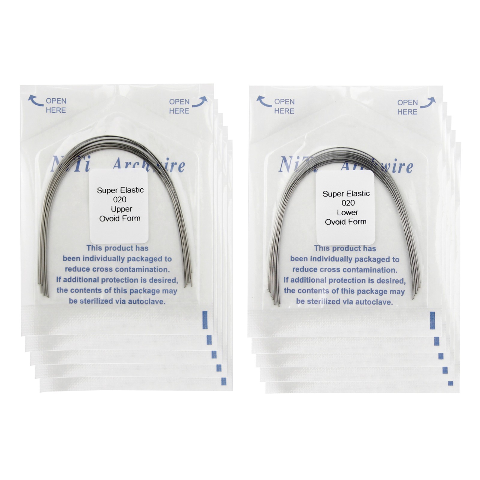 100PCS Dental Orthodontic Arch Wire Niti Round Ovoid Upper Lower 012 014 016 018