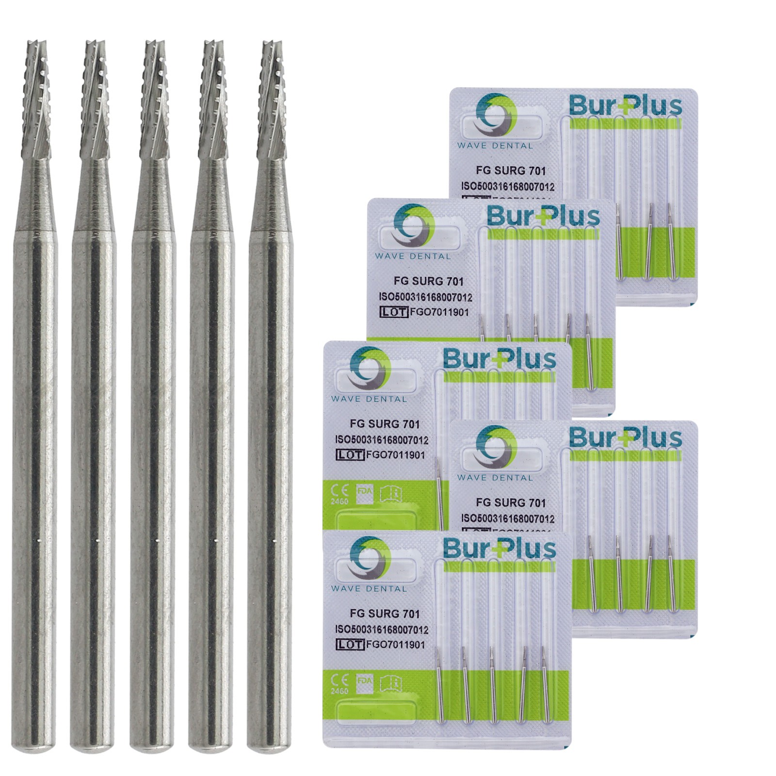 WAVE Dental FG SURG Burs 25mm Long High Speed Round Surgical Carbide Bur 6 8 1/4