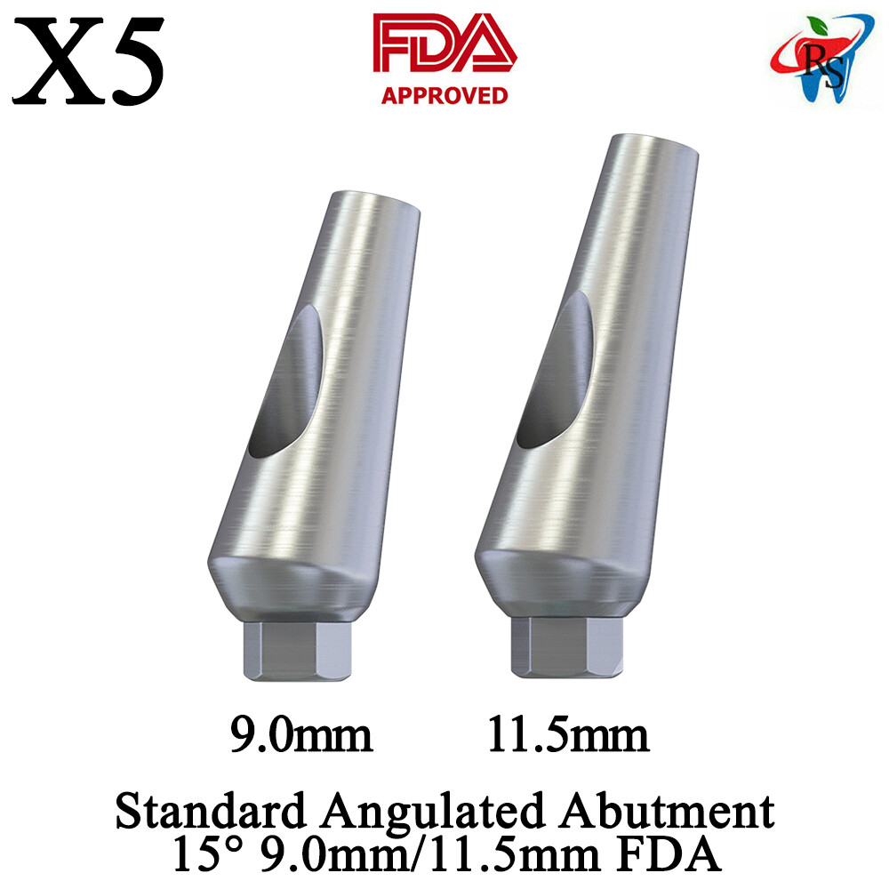 5pcs DSl Standard Angulated Abutment 15 ° Titanium FDA Dental Lab Internal Hex