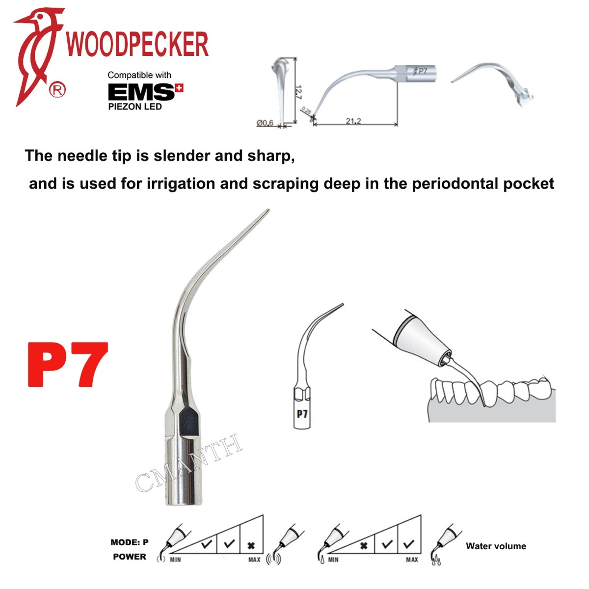 Woodpecker Dental Ultrasonic Scaler Tips P1-P33 Period Tips Fit EMS Scaler