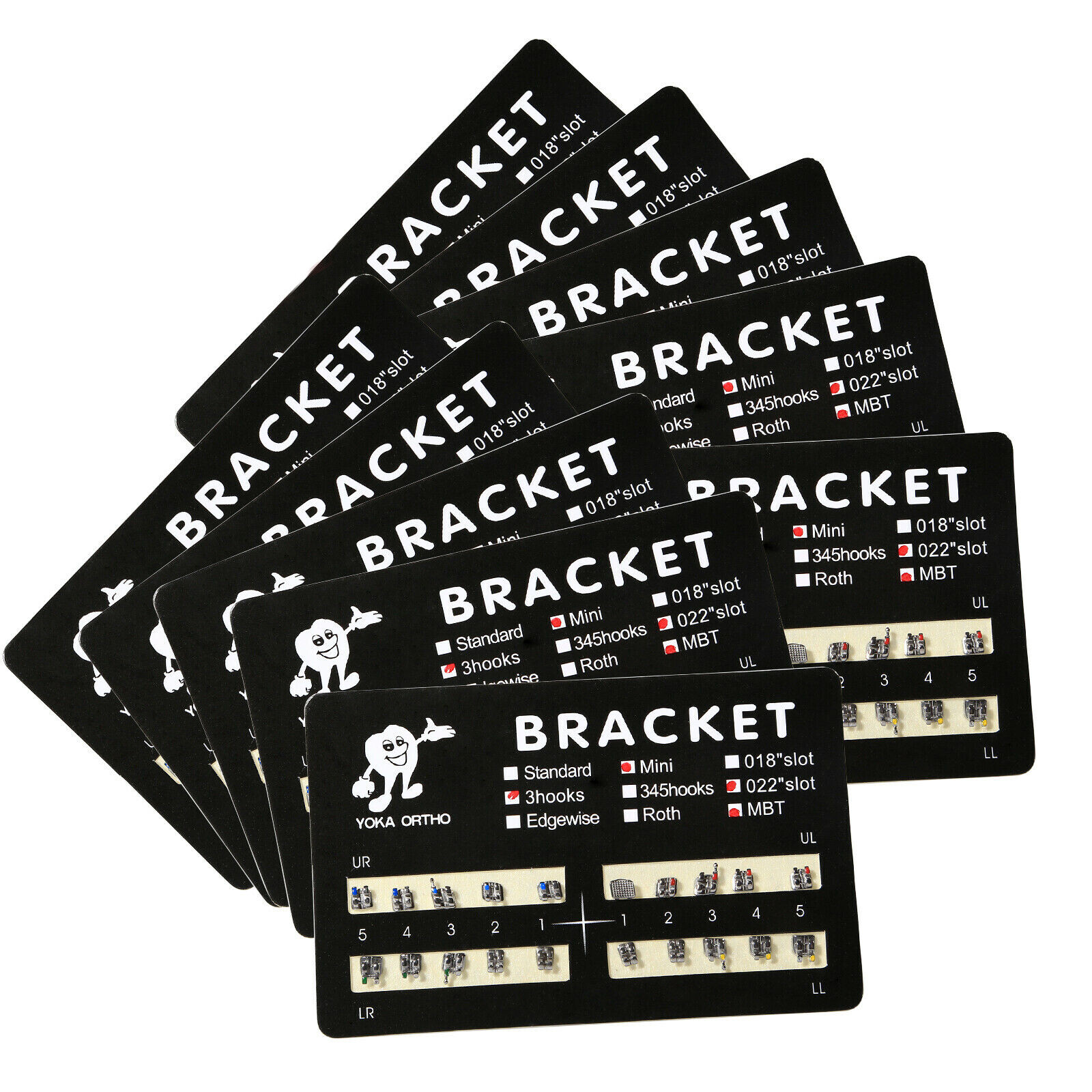 YOKA Dental Ortho Metal Brackets Braces Mini Standard Roth MBT 022 018 345 Hooks
