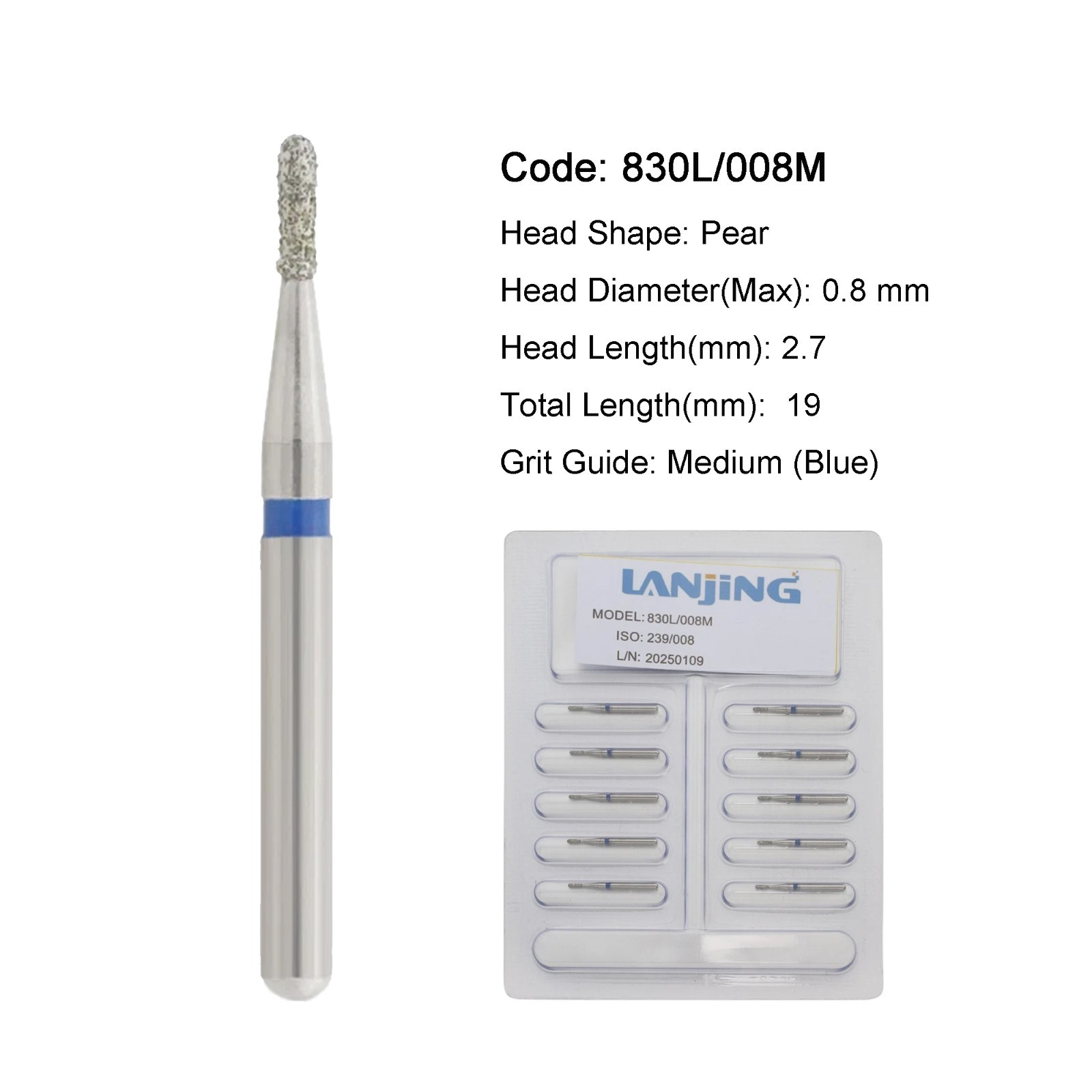 WAVE Dental Carbide Burs Diamond Bur FG Pear 330 High Speed 830/010 830/008 330