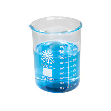 Beaker, Borosilicate Glass, Low Form, 1 L / 33.81 Fl Oz Capacity, A Type I,