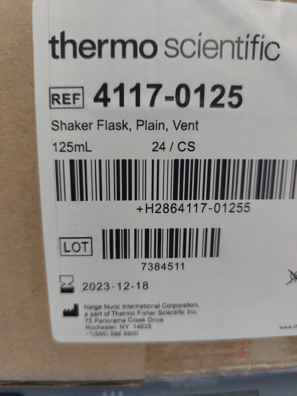 Thermo Scientific Shaker Flask 4117-0125 125ml Open Case 20 PCs Sterile Individu