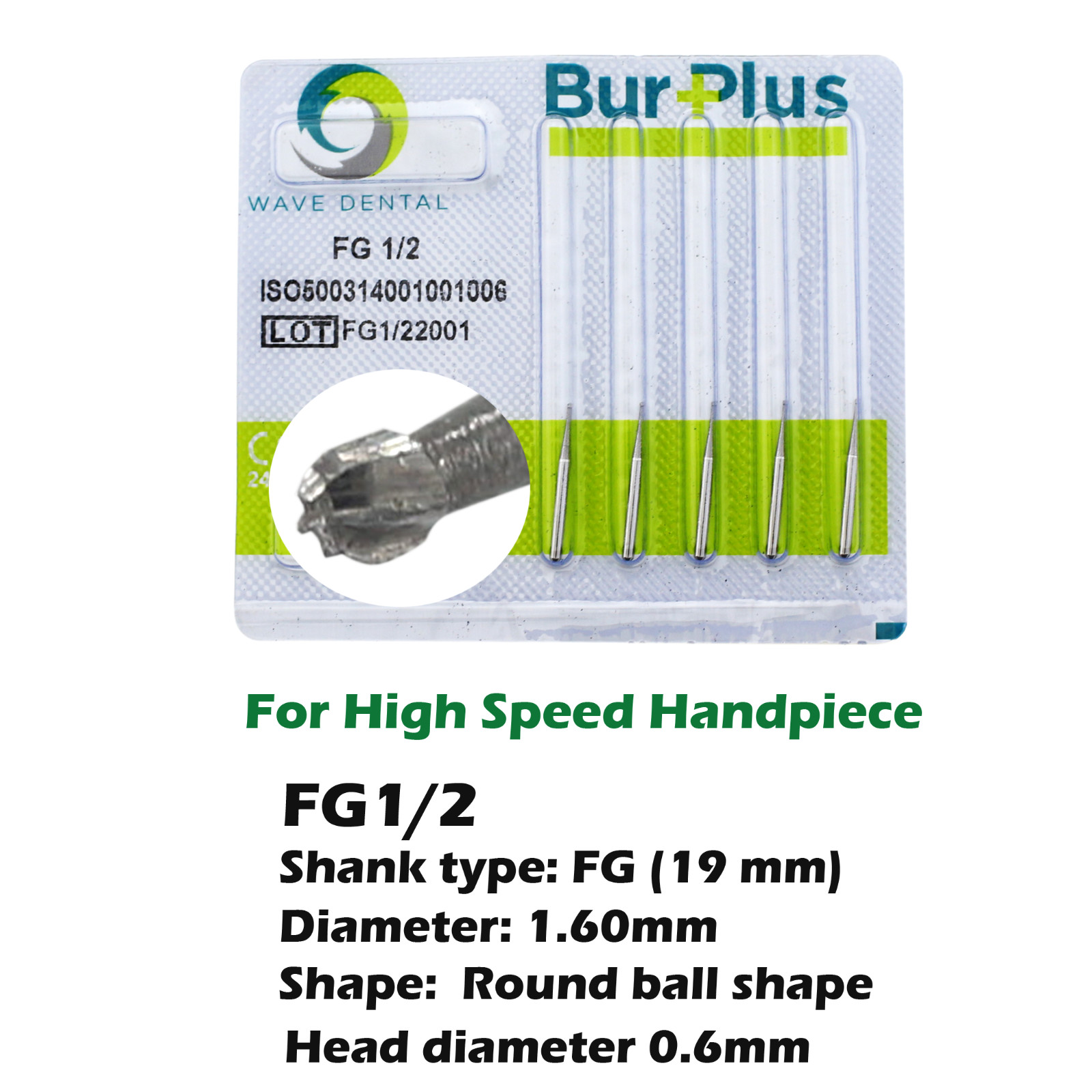 Dental Surgical Bur Diamond Bur Carbide High Speed FG Flame Ball Round Drill