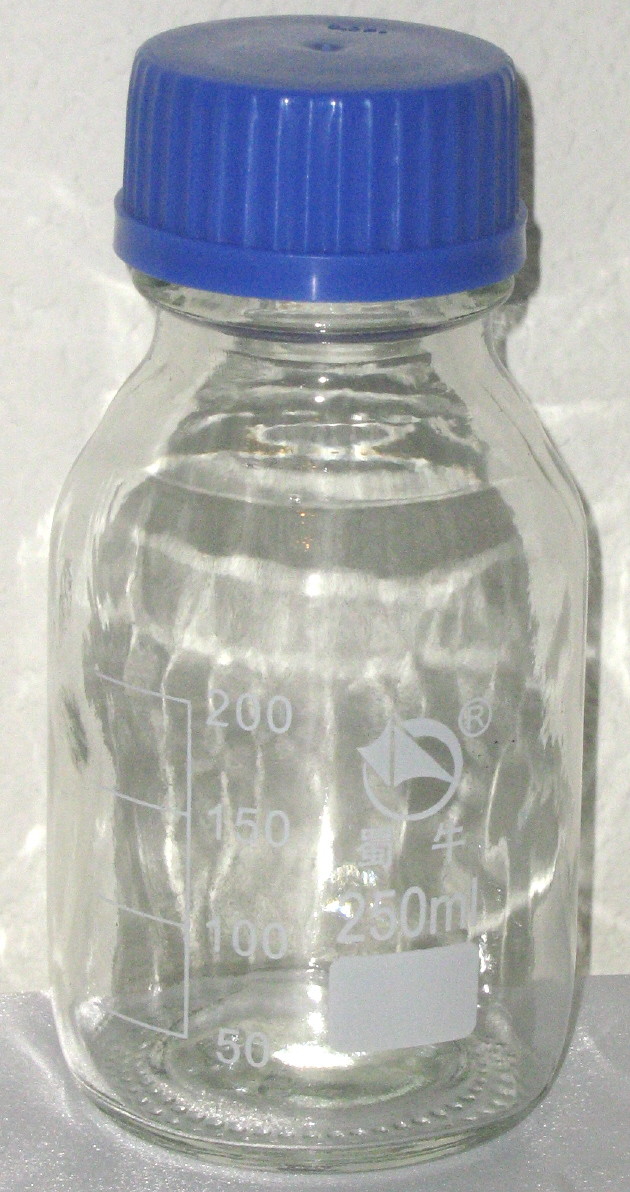 3x 250 ml glass media bottle w GL45 cap autoclavable reagent borosilicate New