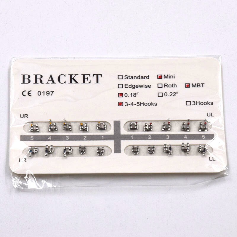 Dental Orthodontic Brackets Brace Roth/MBT/Edgewise 018/022 NO. 3/345 Hooks