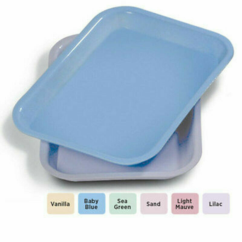 Dental Standard Autoclave Tool Plastic Mini Flat Tray Size Choice Sea Blue 135°C