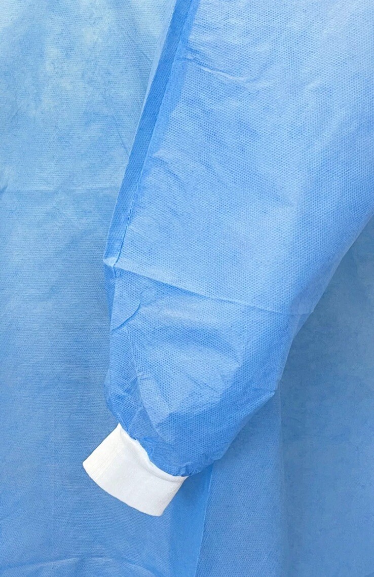 10pk Large Disposable Isolation Gown KnitCuff Medical Dental Halloween Nurse