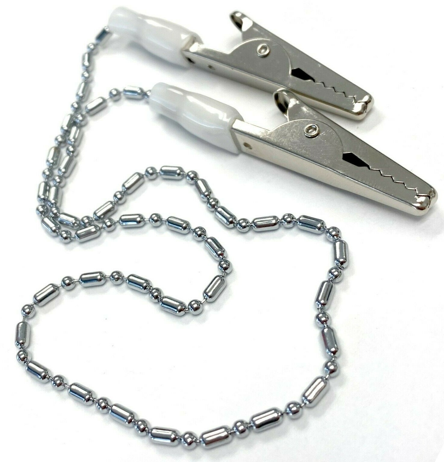 10 Pack Premium Dental Bibs Clip Napkin Holders Metal White Chain for Dentist