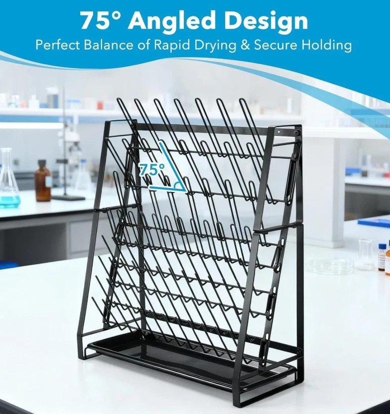 14Pcs Lab Flask Glass Measuring Glass Set: Beakers & Cylinders Lab Drying Rack