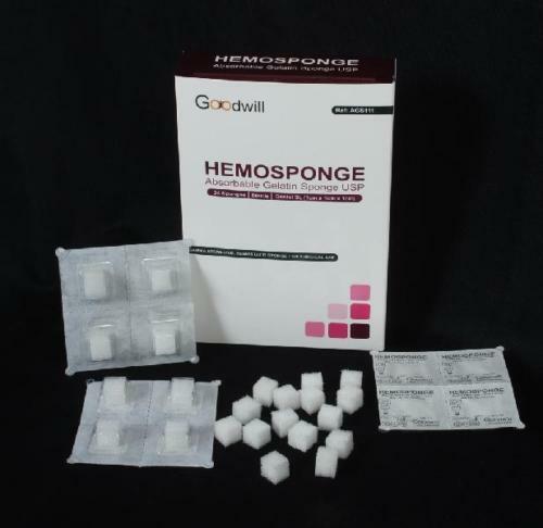 10 Pack of Dental Hemosponge Absorbable Gelatin USP Sterile 32 Sponge 10x10x10mm