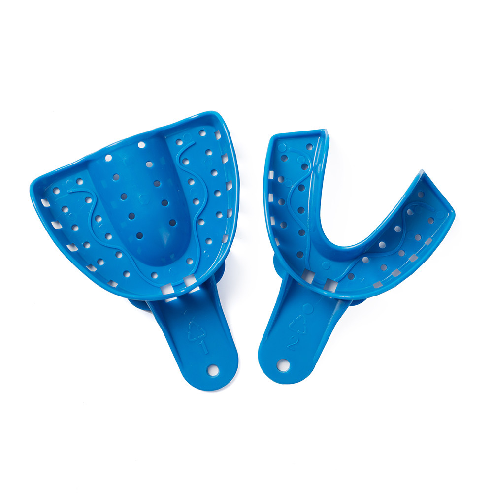 12 pcs Dental Impression Trays Perforated Plastic Autoclavable Upper/Lower L/M/S