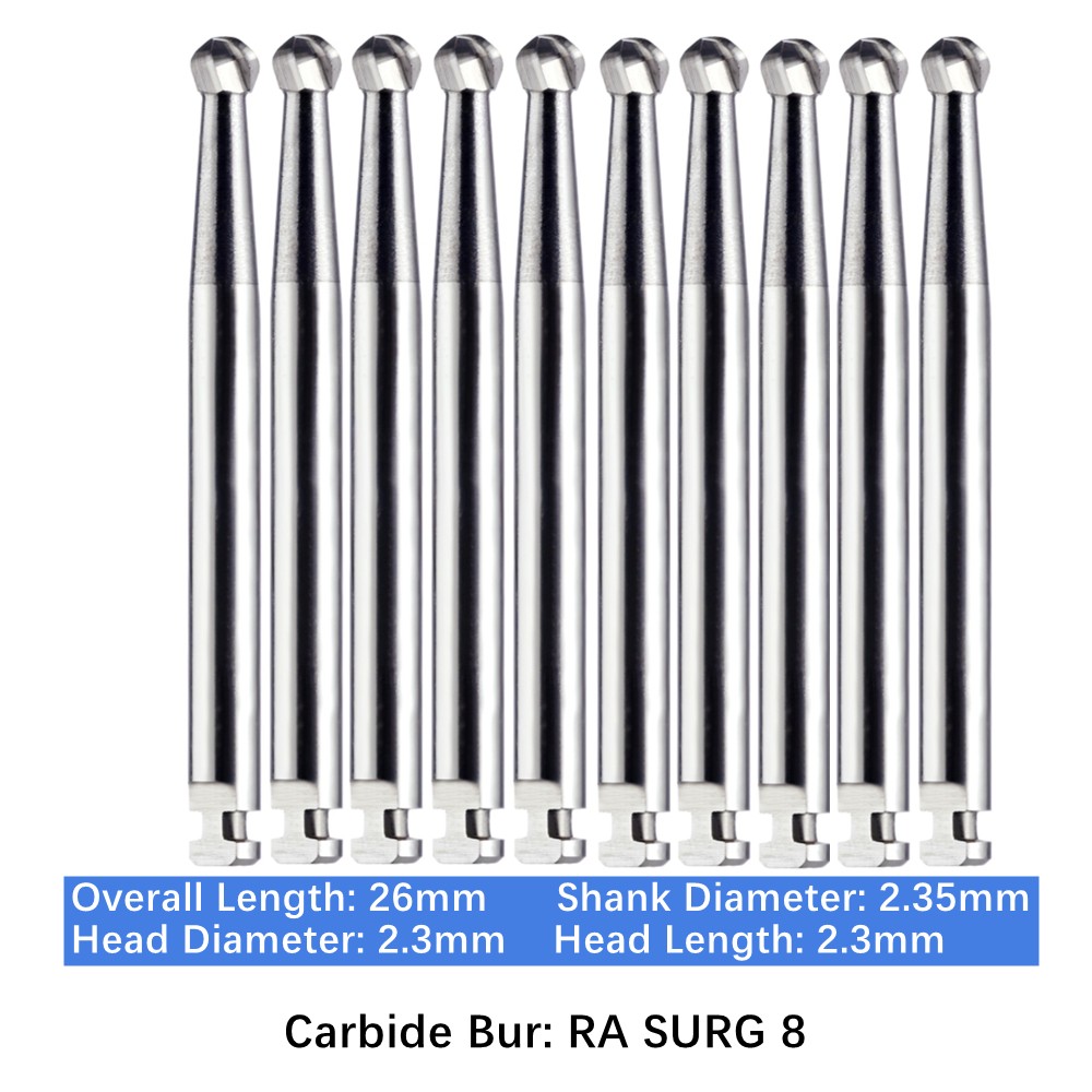 Vakker 10PC Dental Low Speed Carbide Burs Tungsten Latch Type LA RA SURG Bur
