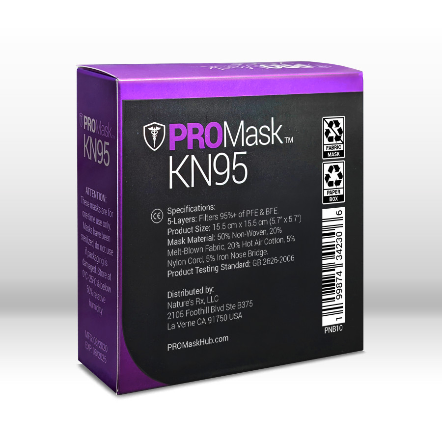 10-100 BLACK PROMASK KN95 Disposable Face Masks 4 Layers Filters 95%+ PFE & BFE