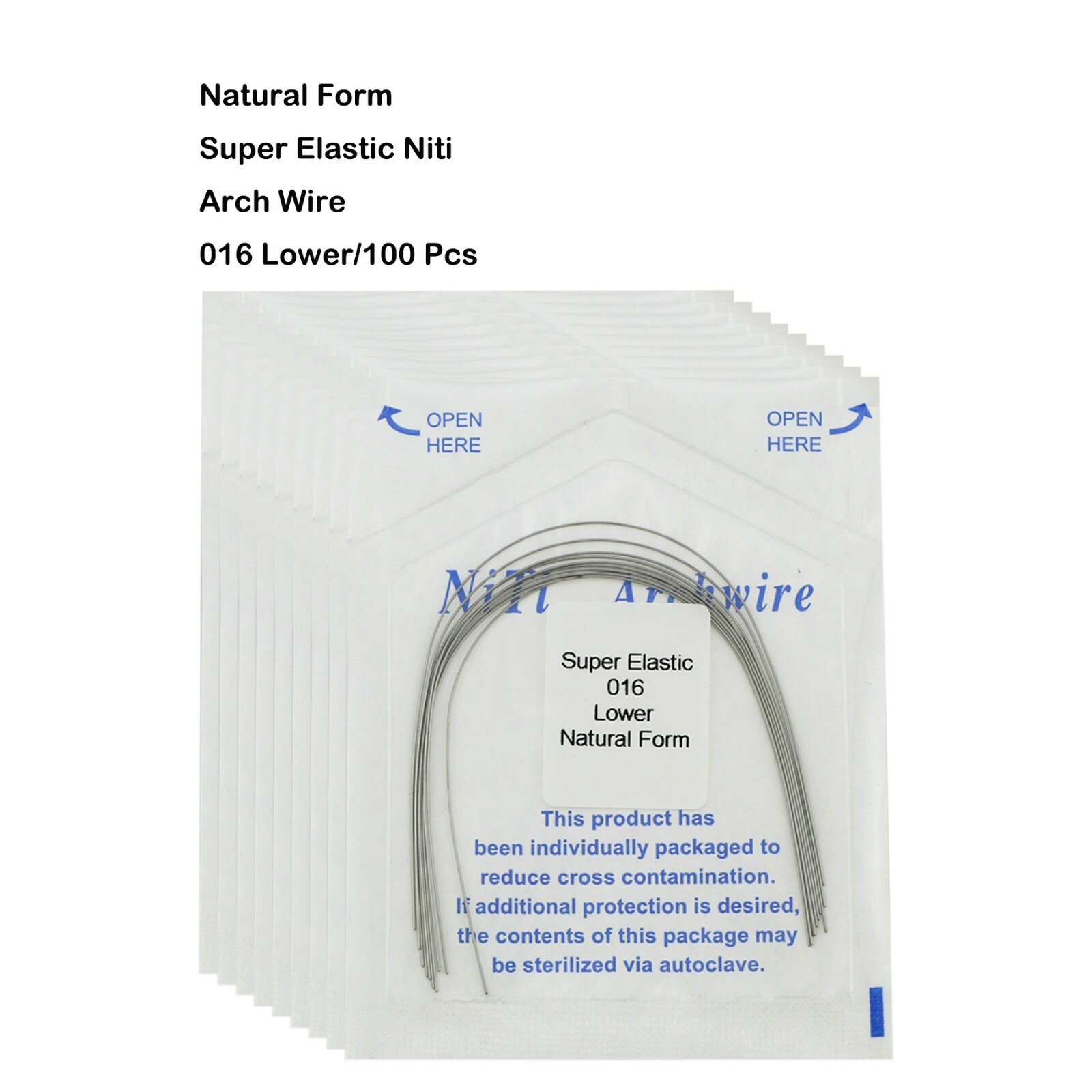 Dental Orthodonic Niti Arch Wire Natural Form Super Elastic Upper/Lower 012-020