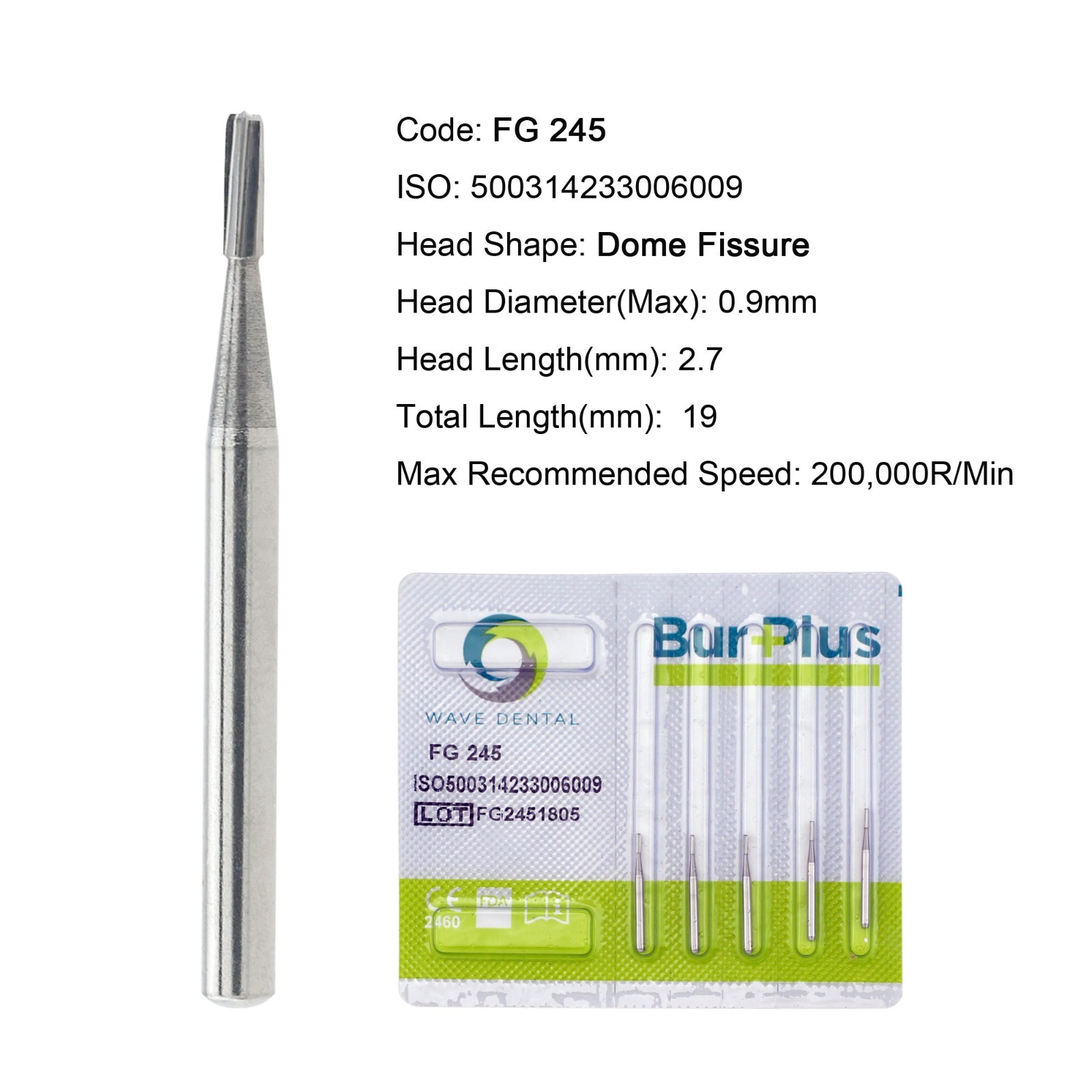 WAVE Dental Carbide Burs Diamond Bur FG Pear 330 High Speed 830/010 830/008 330