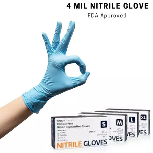 KINGFA Blue Nitrile Gloves 4 Mil Sm NEW Powder Free 100ct ASTM D6319-19