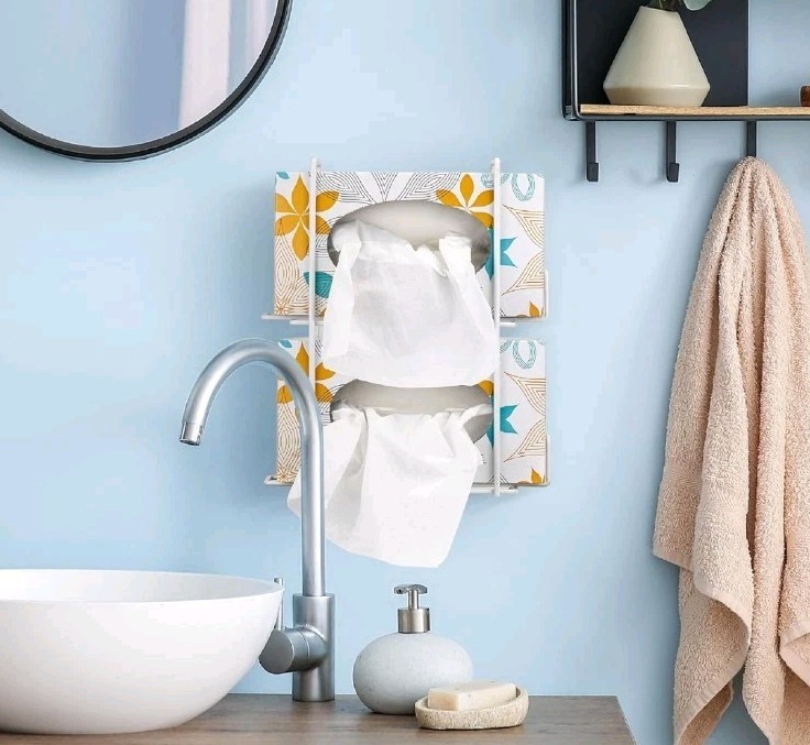 Double Glove Holder for Wall Mount, Wire Rack Disposable Napkin Gloves Box Ho…